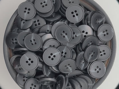 Schwarze Hornimitatknöpfe, 15-25 mm (24L-40L). 4-Loch-Annähknöpfe für Hosen, Kleider, Mäntel, Jacken, Pullover & Bastelarbeiten