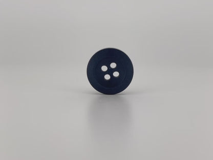 Marineblaue Perlmutt-Imitat-Knöpfe, recycelter Kunststoff, 11.5mm-15mm (18L-24L), 4-Loch zum Annähen für Hemden, Hosen, Blusen, Kleider & Bastelarbeiten