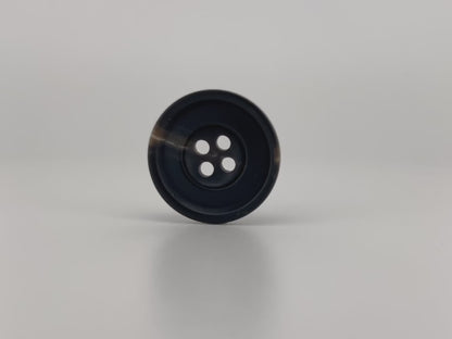 Schwarze Hornimitat-Harzknöpfe, 15-25 mm (24L-40L). 4-Loch-Annähknöpfe für Anzüge, Hosen, Kleider, Mäntel, Jacken & Pullover