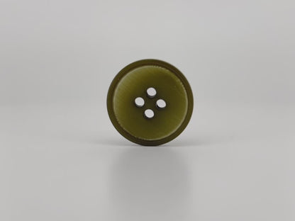 Vintage Olive Green Corozo Imitation Buttons, 15mm & 20mm (24L & 32L). 4-Hole Sew On for Suits, Pants, Dresses, Coats, Jackets & Sweaters