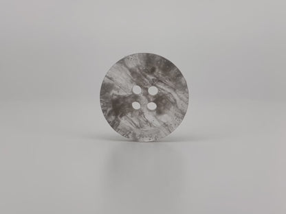 Grau marmorierte Knöpfe, Mehrfarbig. 10–20 mm (16L–32L). Recycelter Kunststoff, 4-Loch zum Annähen für Hemden, Kleider, Mäntel, Jacken