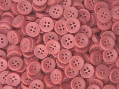 Rostrosa Corozo-Imitat-Knöpfe, recycelter Kunststoff, 12,7mm (20L). Annähknöpfe mit 4 Löchern für Hemden, Blusen, Kinderkleidung, Bekleidung, Nähen, Basteln
