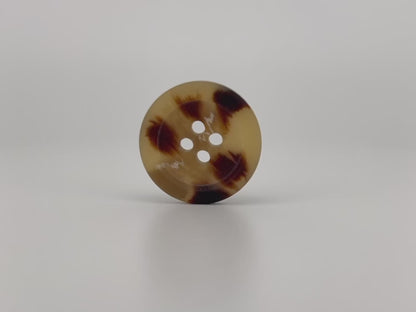 Beige Brown Horn Imitation Buttons, Two Tones, 15-25mm (24L-40L). 4-Hole Sew On for Suits, Pants, Dresses, Coats, Jackets & Sweaters