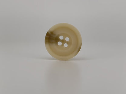 Beige Hornimitation Harzknöpfe, 15-25mm (24L-40L). 4-Loch Annähknöpfe für Anzüge, Hosen, Kleider, Mäntel, Jacken & Pullover