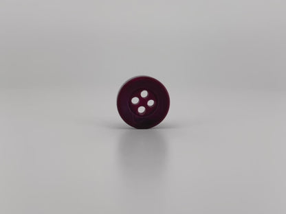 Wine Red Corozo Imitation Buttons, Recycled Plastic, 12.7mm (20L). 4-Hole Sew On for Shirts, Apparel, Sewing, Crafts
