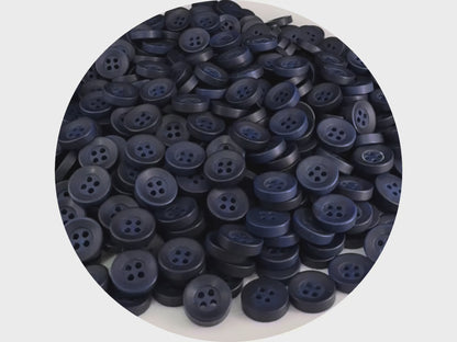 Marineblaue Corozo-Imitatknöpfe, recycelter Kunststoff, 12,7 mm (20L). 4-Loch zum Annähen für Hemden, Blusen, Kinderkleidung, Bekleidung, Nähen, Basteln