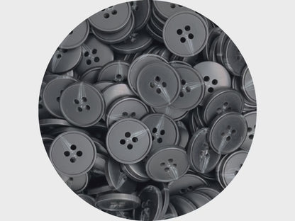 Schwarze Hornimitatknöpfe, 15-25 mm (24L-40L). 4-Loch-Annähknöpfe für Hosen, Kleider, Mäntel, Jacken, Pullover & Bastelarbeiten