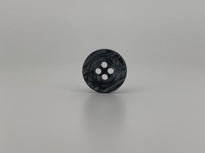 Schwarze Perlenimitat-Knöpfe, 11,5mm & 15mm (18L & 24L), neutrale & dunkle Töne 4-Loch zum Annähen für Hemden, Hosen, Blusen, Kleider & Bastelarbeiten