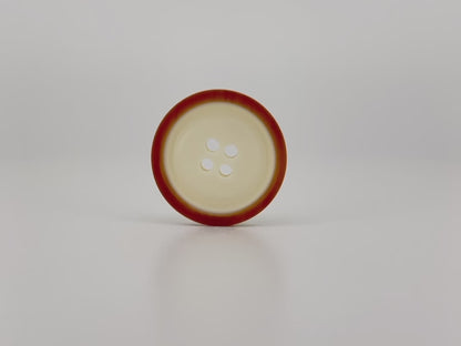 Beige mit braunem Rand Zweifarbige Knöpfe, 15mm-23mm (24L-36L). 4-Loch zum Annähen für Anzüge, Hosen, Kleider, Mäntel, Jacken & Pullover