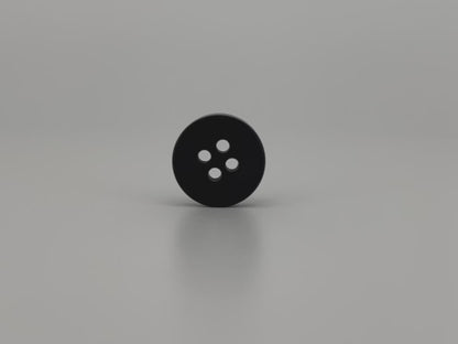 Schwarze Corozo-Imitat Knöpfe, recycelter Kunststoff, 12,7mm (20L). 4-Loch zum Annähen für Hemden, Bekleidung, Nähen, Basteln