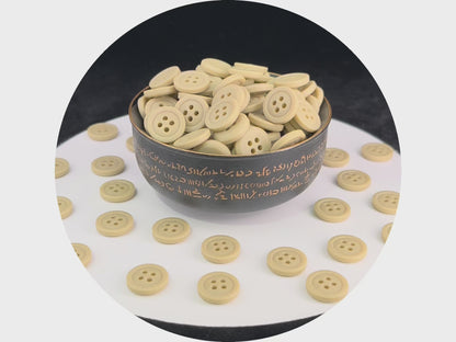 Olive Green Buttons, Recycled Plastic, 12.7mm (20L). 4-Hole Sew On for Shirts, Pants, Blouses, Dresses, Skirts, Apparel, Crafts