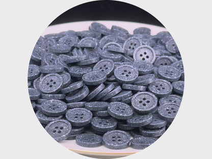 Marineblaue Steinimitat-Knöpfe, 10-20mm (16L-32L). Recyceltes Plastik, 4-Loch zum Annähen für Hemden, Hosen, Kleider, Mäntel, Jacken