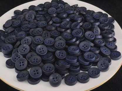 Marineblaue Corozo-Imitatknöpfe, recycelter Kunststoff, 12,7 mm (20L). 4-Loch zum Annähen für Hemden, Blusen, Kinderkleidung, Bekleidung, Nähen, Basteln