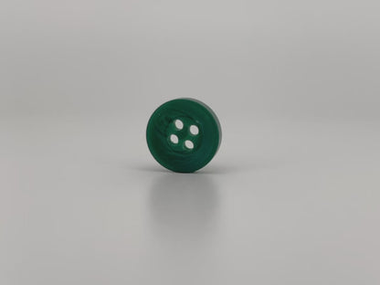 Dark Green Corozo Imitation Buttons, Recycled Plastic, 12.7mm (20L). 4-Hole Sew On for Shirts, Apparel, Sewing, Crafts