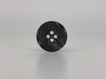 Schwarze Hornimitatknöpfe, 15-25 mm (24L-40L). 4-Loch-Annähknöpfe für Hosen, Kleider, Mäntel, Jacken, Pullover & Bastelarbeiten