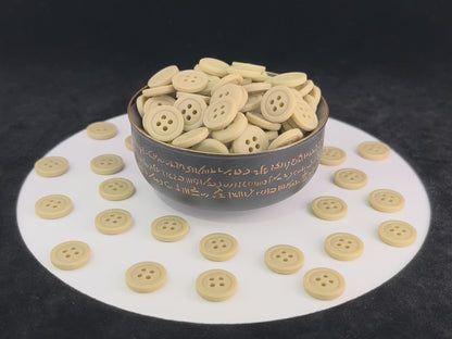 Olive Green Buttons, Recycled Plastic, 12.7mm (20L). 4-Hole Sew On for Shirts, Pants, Blouses, Dresses, Skirts, Apparel, Crafts