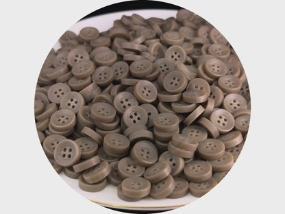Steinbeige Corozo-Imitat-Knöpfe, recycelter Kunststoff, 12,7 mm (20L). 4-Loch zum Annähen für Hemden, Bekleidung, Nähen, Basteln