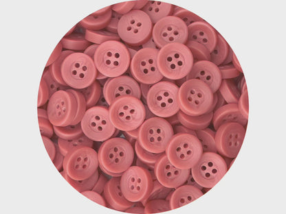 Rostrosa Corozo-Imitat-Knöpfe, recycelter Kunststoff, 12,7mm (20L). Annähknöpfe mit 4 Löchern für Hemden, Blusen, Kinderkleidung, Bekleidung, Nähen, Basteln