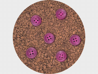 Rasberry Corozo Imitation Buttons, Recycled Plastic, 12.7mm (20L). 4-Hole Sew On for Shirts, Blouses, Kids Clothes, Apparel, Sewing, Crafts