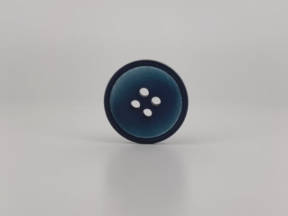 Vintage Smokey Blue Corozo Imitation Buttons, 15mm & 20mm (24L & 32L). 4-Hole Sew On for Suits, Pants, Dresses, Coats, Jackets & Sweaters